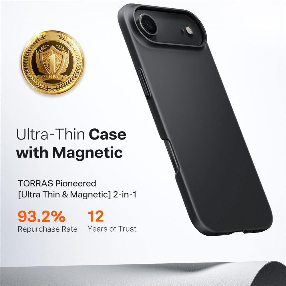 Θήκη MagSafe για Apple iPhone 17 Air, Torras, SlimFit, Μαύρη