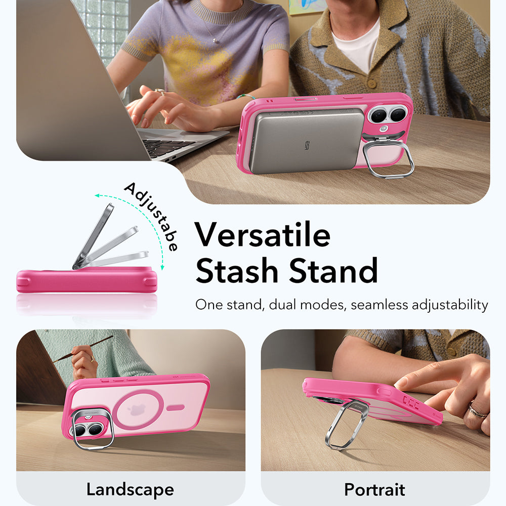 Θήκη MagSafe για Apple iPhone 17, ESR, Classic Hybrid Kickstand, Ροζ Σατέν