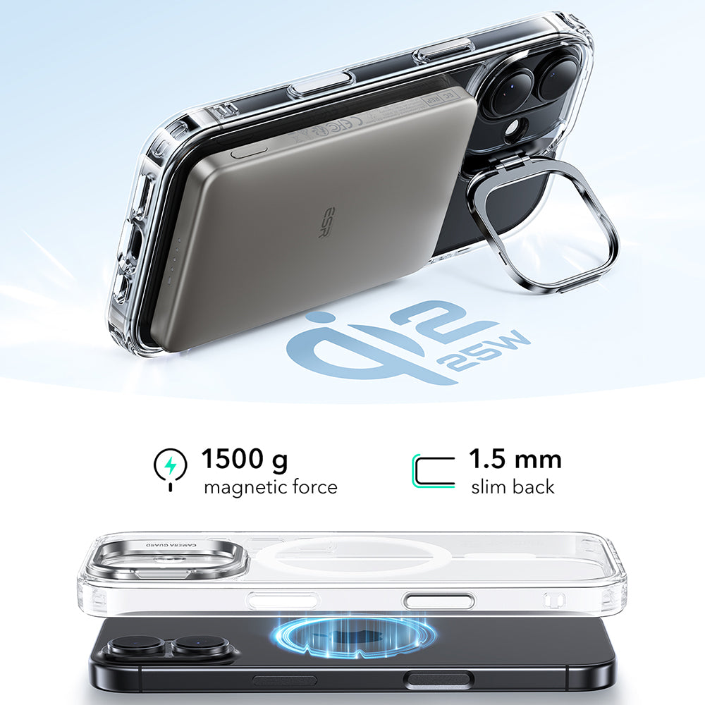 Θήκη MagSafe για Apple iPhone 17, ESR, Classic Hybrid Kickstand, Διάφανη