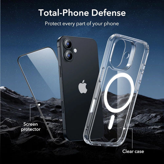 Θήκη MagSafe για Apple iPhone 17, ESR, Classic Hybrid με Προστατευτικό Οθόνης, Διάφανη
