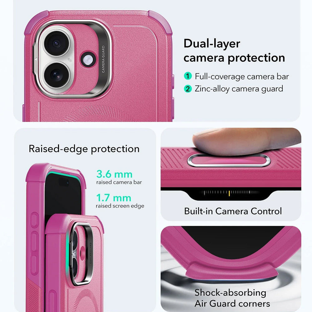 Θήκη MagSafe για Apple iPhone 17, ESR, Cyber Armor Kickstand, Ροζ