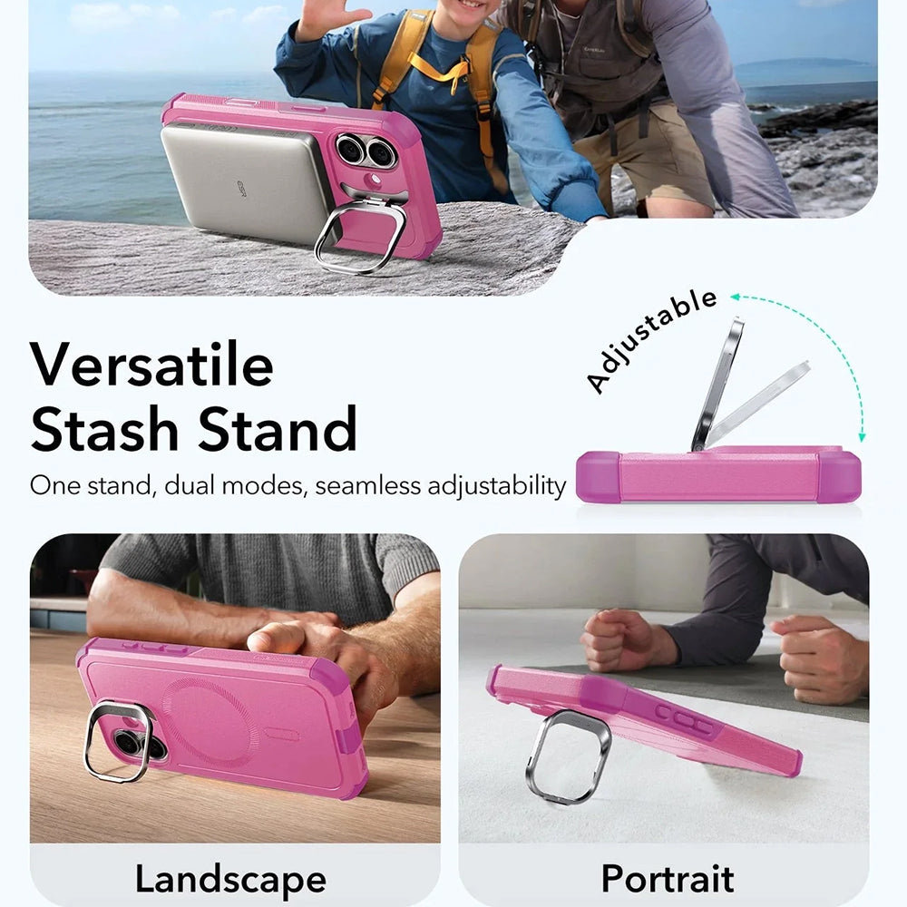 Θήκη MagSafe για Apple iPhone 17, ESR, Cyber Armor Kickstand, Ροζ