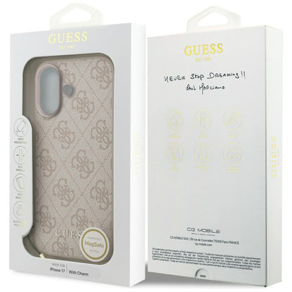 Θήκη MagSafe για Apple iPhone 17, Guess, 4G Charm Cradle, Ροζ