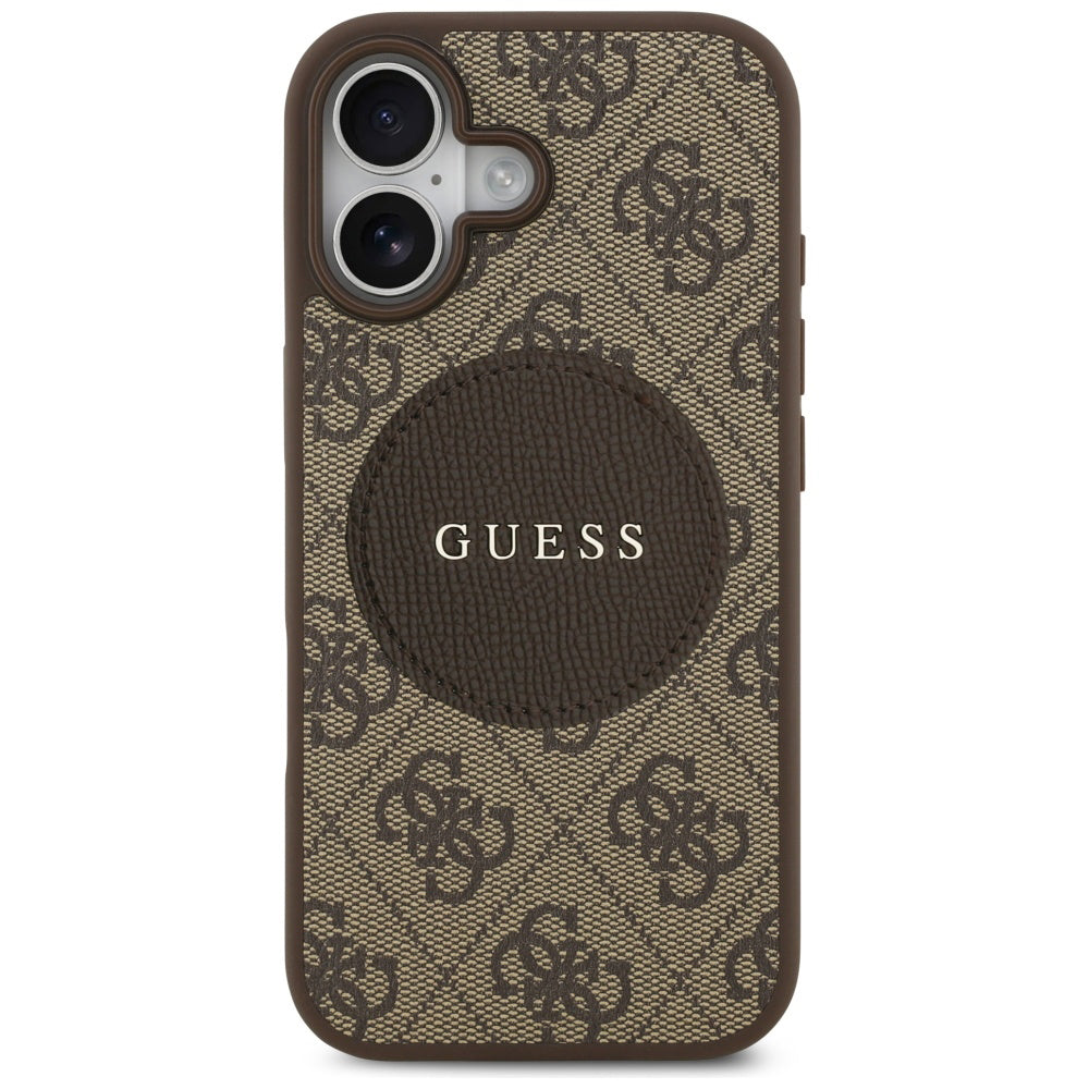 Θήκη MagSafe για Apple iPhone 17, Guess, 4G Circle Classic Logo, Καφέ