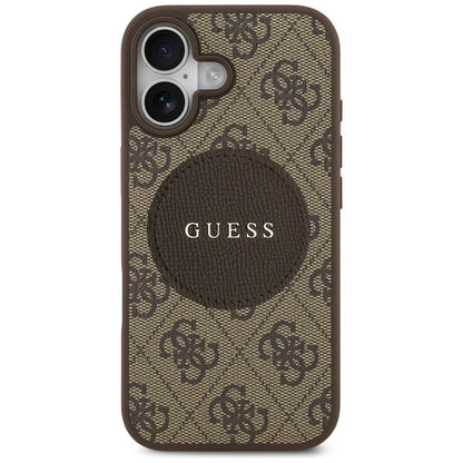 Θήκη MagSafe για Apple iPhone 17, Guess, 4G Circle Classic Logo, Καφέ