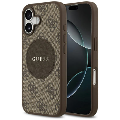 Θήκη MagSafe για Apple iPhone 17, Guess, 4G Circle Classic Logo, Καφέ