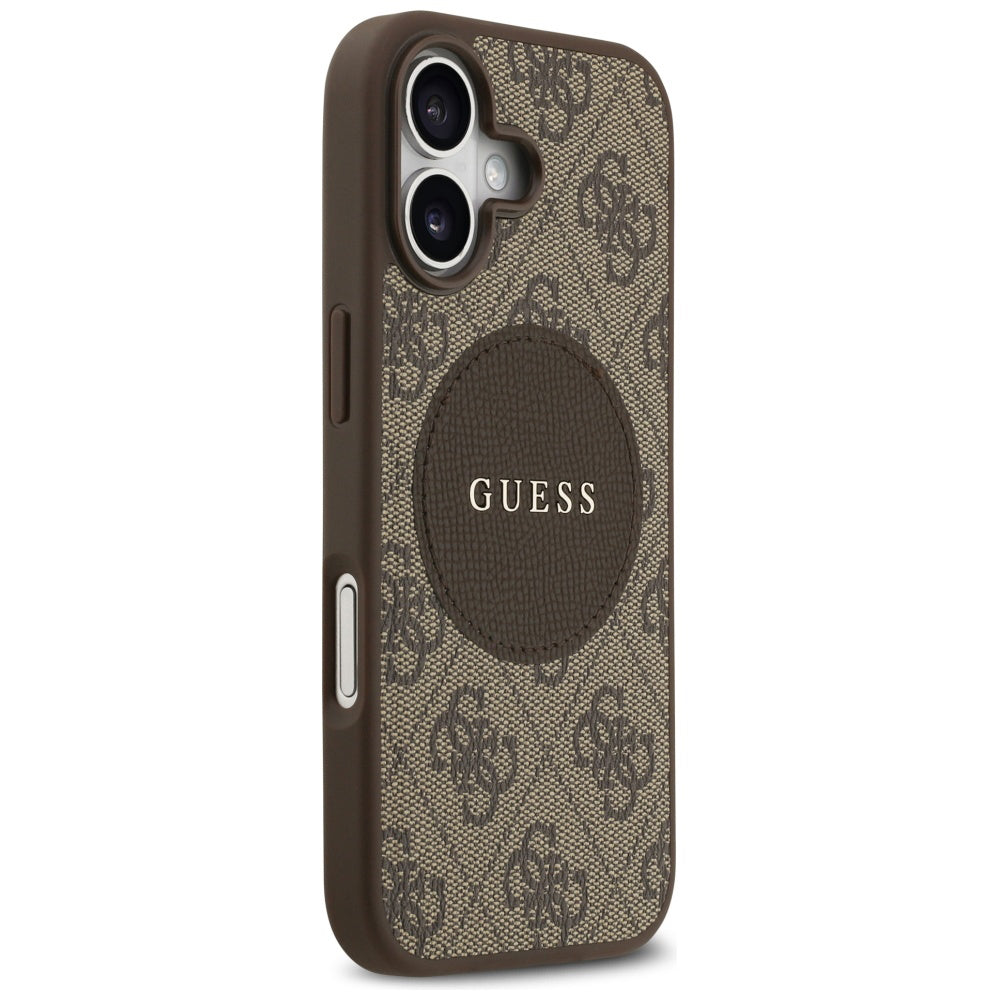 Θήκη MagSafe για Apple iPhone 17, Guess, 4G Circle Classic Logo, Καφέ
