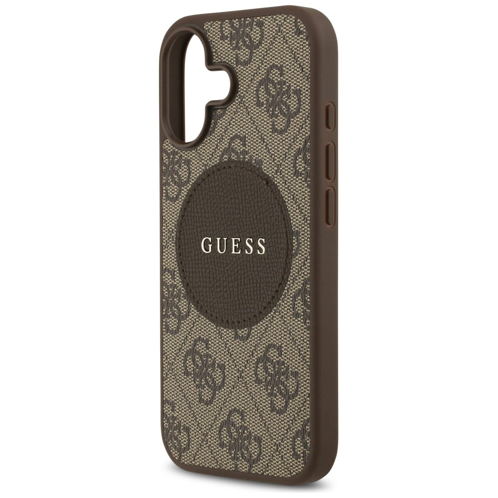 Θήκη MagSafe για Apple iPhone 17, Guess, 4G Circle Classic Logo, Καφέ