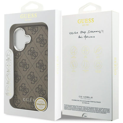 Θήκη MagSafe για Apple iPhone 17, Guess, 4G Classic Logo, Καφέ