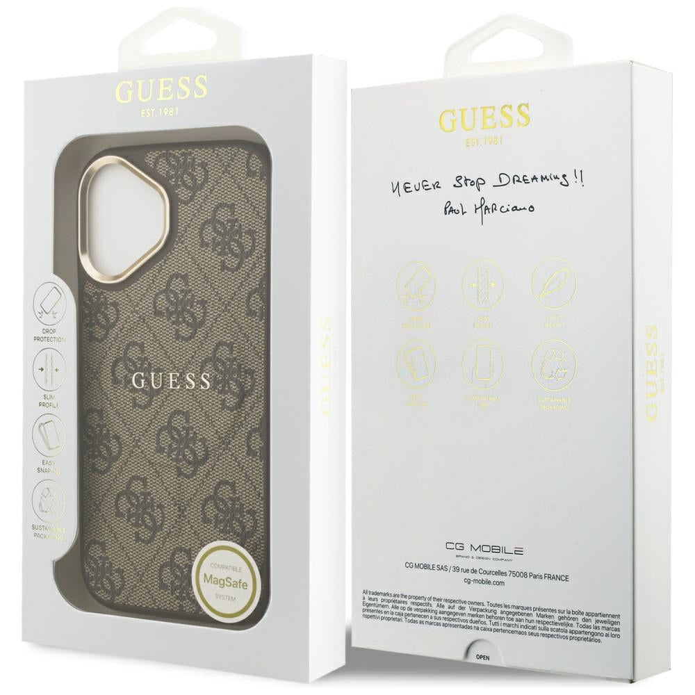 Θήκη MagSafe για Apple iPhone 17, Guess, 4G Classic, Καφέ