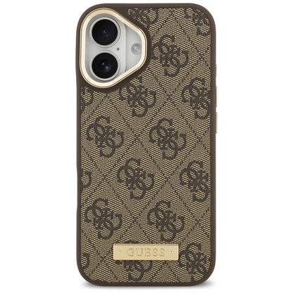Θήκη MagSafe για Apple iPhone 17, Guess, 4G Logo Plate, Καφέ
