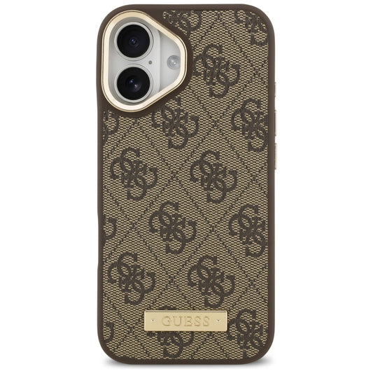 Θήκη MagSafe για Apple iPhone 17, Guess, 4G Logo Plate, Καφέ