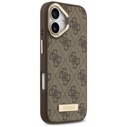 Θήκη MagSafe για Apple iPhone 17, Guess, 4G Logo Plate, Καφέ