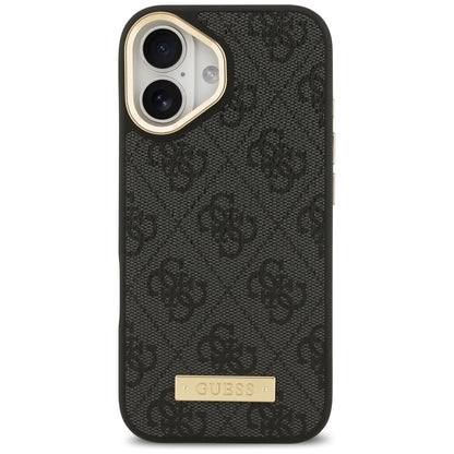 MagSafe Case for Apple iPhone 17, Guess, 4G Logo Plate, Black