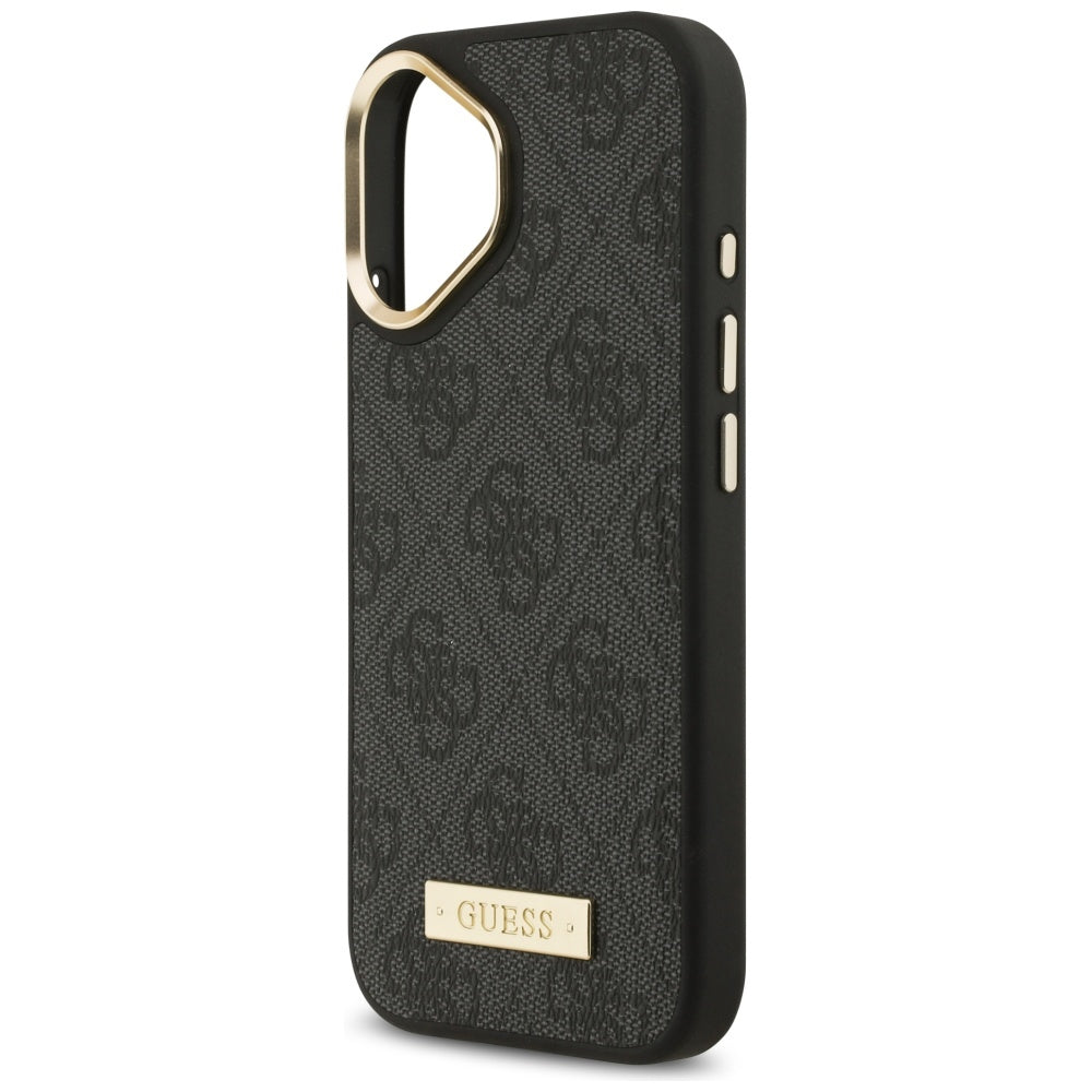MagSafe Case for Apple iPhone 17, Guess, 4G Logo Plate, Black
