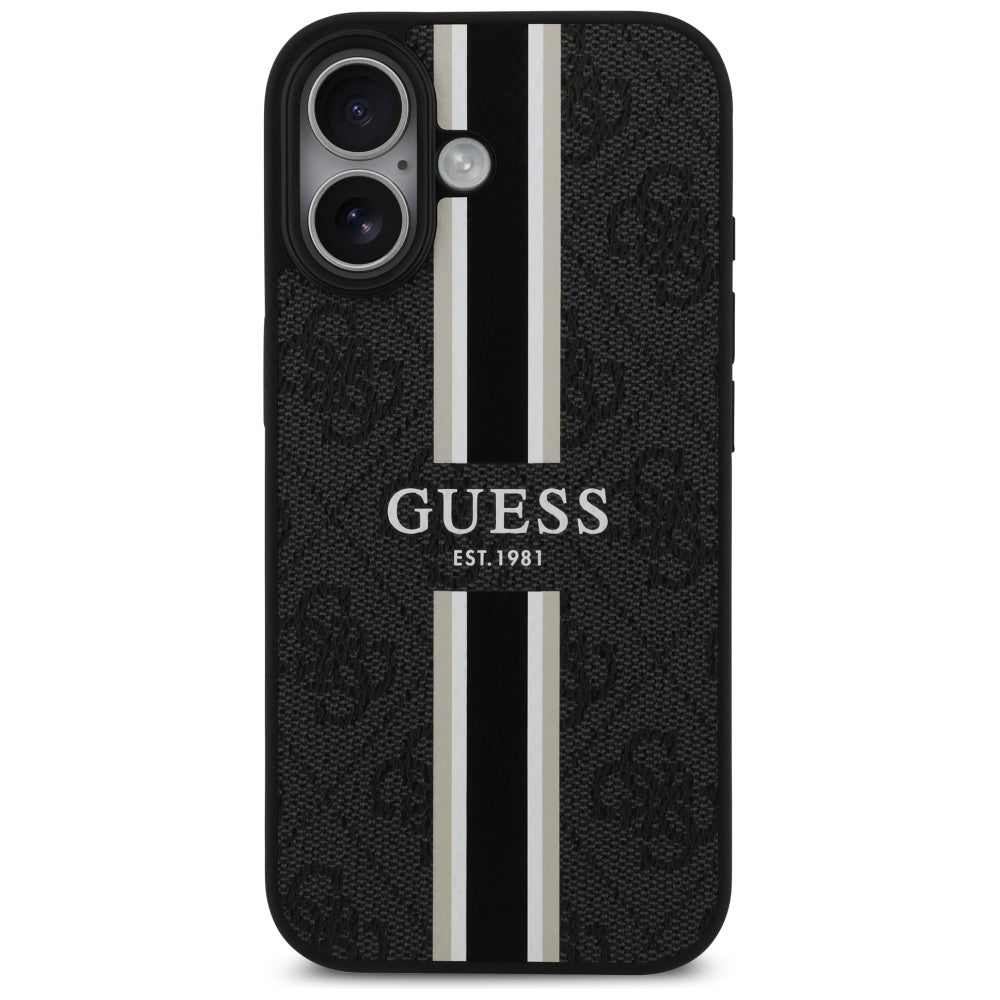 MagSafe Case for Apple iPhone 17, Guess, 4G Printed Stripes, Black