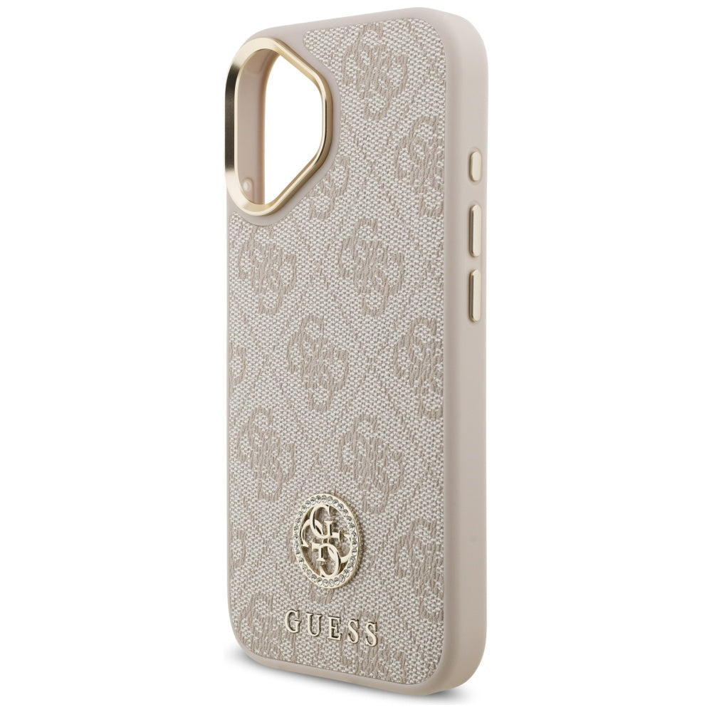 MagSafe Case for Apple iPhone 17, Guess, 4G Strass Logo, Pink