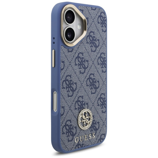 Θήκη MagSafe για Apple iPhone 17, Guess, 4G Strass Logo with Big Strap, Μπλε