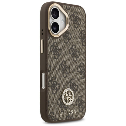 Θήκη MagSafe για Apple iPhone 17, Guess, 4G Strass Logo with Big Strap, Καφέ