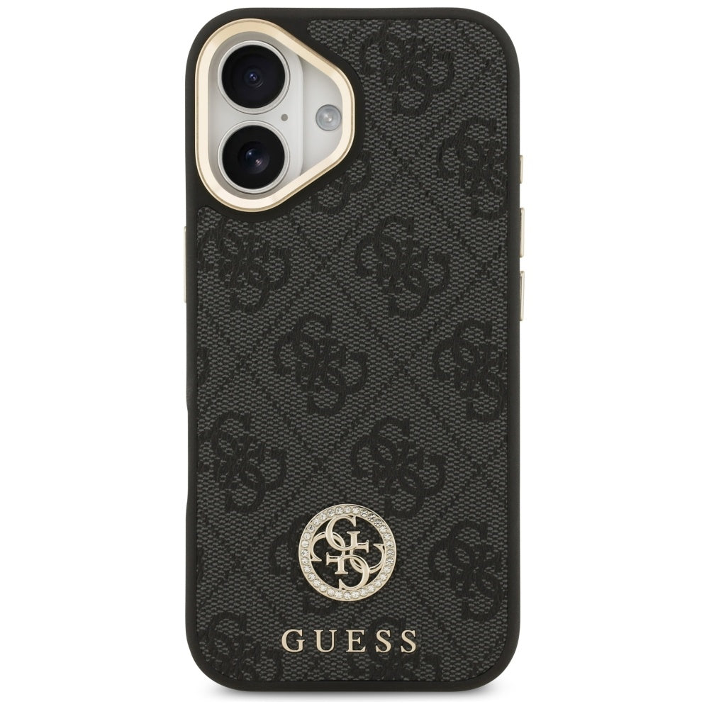 Θήκη MagSafe για Apple iPhone 17, Guess, 4G Strass Logo with Big Strap, Μαύρη