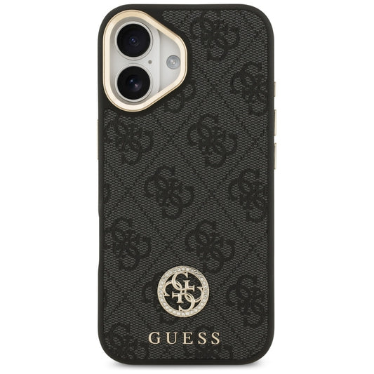 Θήκη MagSafe για Apple iPhone 17, Guess, 4G Strass Logo with Big Strap, Μαύρη