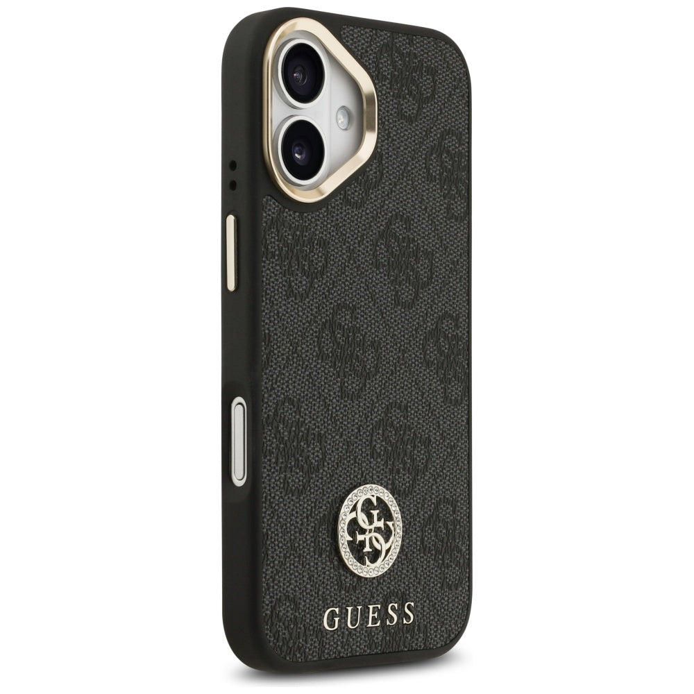 Θήκη MagSafe για Apple iPhone 17, Guess, 4G Strass Logo with Big Strap, Μαύρη