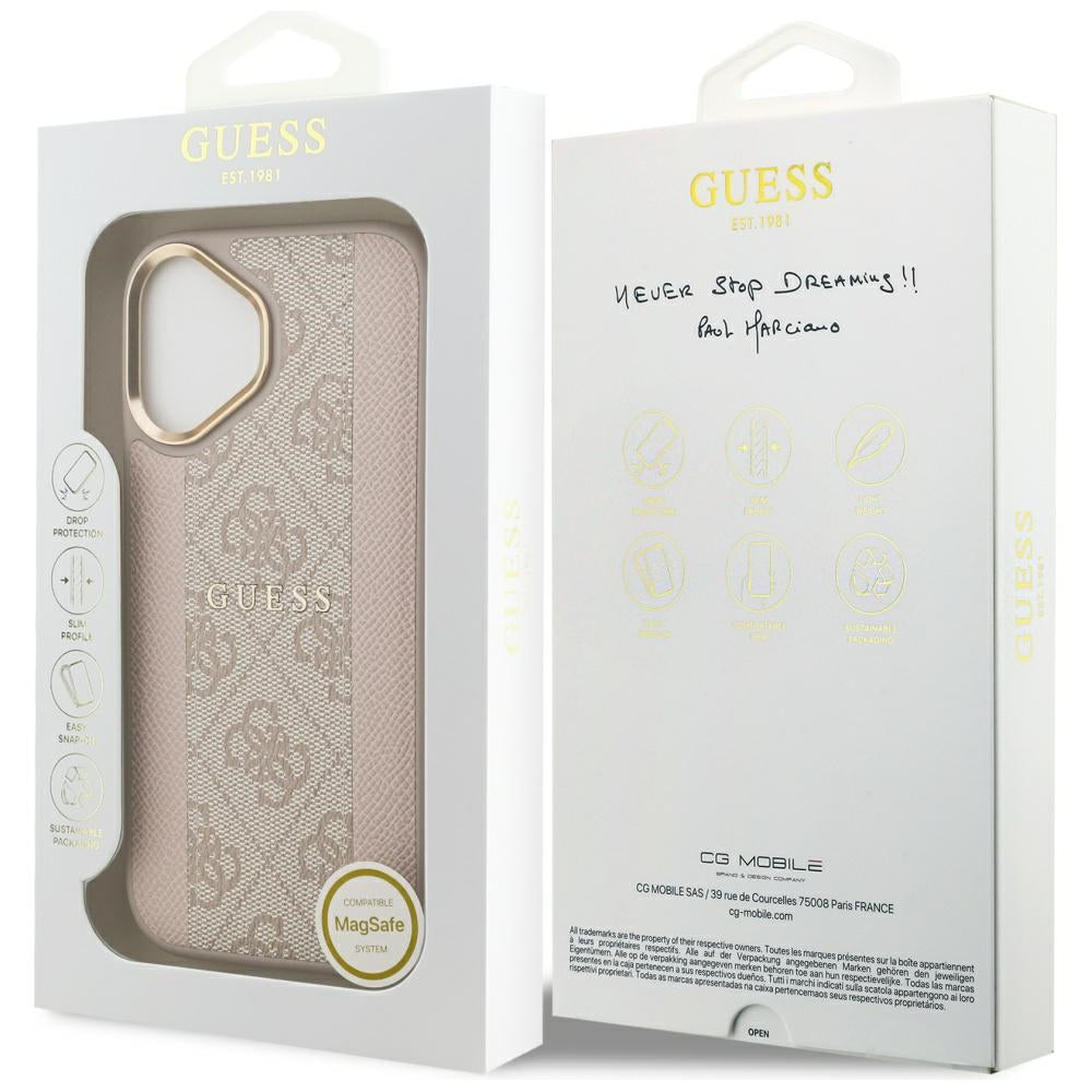 MagSafe Case for Apple iPhone 17, Guess, 4G Stripe, Pink