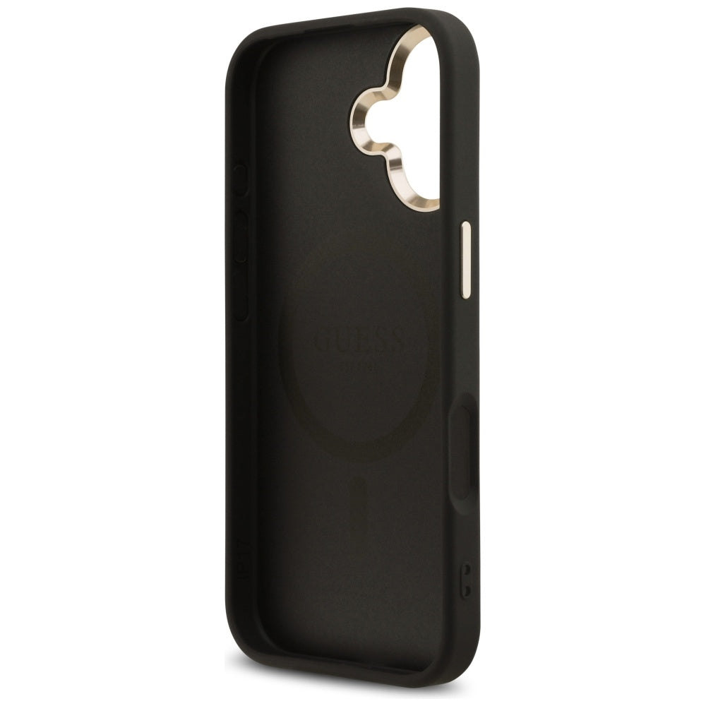 MagSafe Case for Apple iPhone 17, Guess, 4G Triangle Diamond Logo, Black