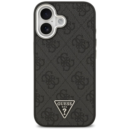 MagSafe Case for Apple iPhone 17, Guess, 4G Triangle Logo, Black Silver