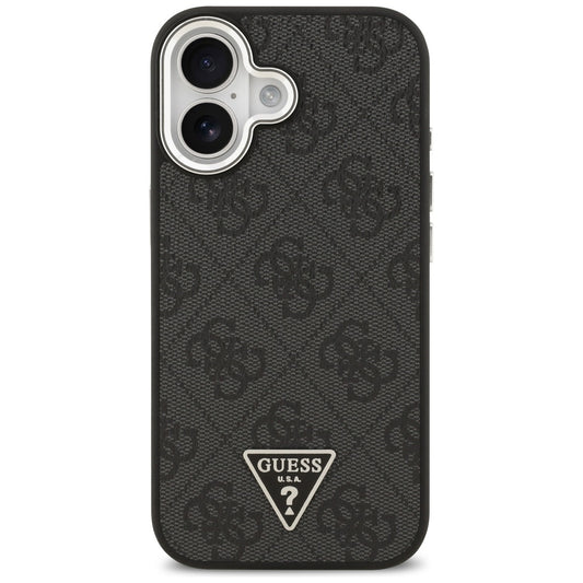 MagSafe Case for Apple iPhone 17, Guess, 4G Triangle Logo, Black Silver