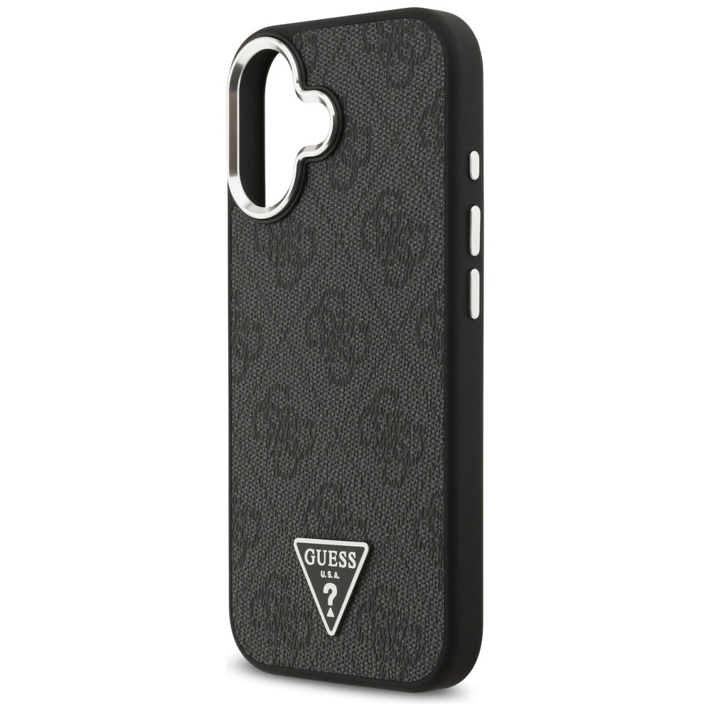 MagSafe Case for Apple iPhone 17, Guess, 4G Triangle Logo, Black Silver