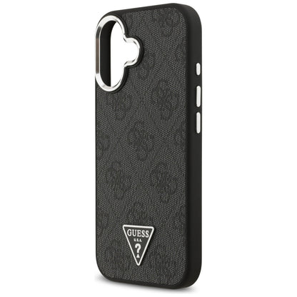 MagSafe Case for Apple iPhone 17, Guess, 4G Triangle Logo, Black Silver