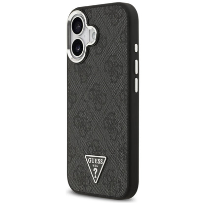 MagSafe Case for Apple iPhone 17, Guess, 4G Triangle Logo, Black Silver