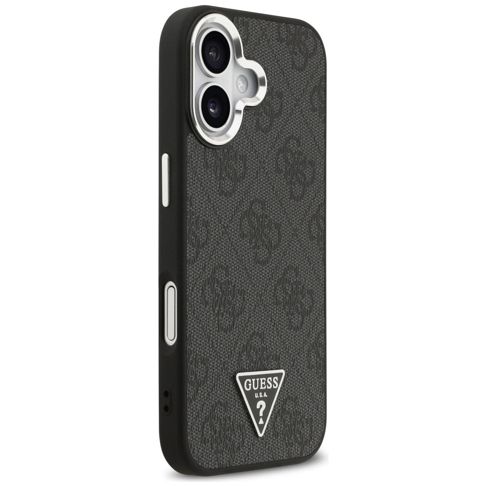 MagSafe Case for Apple iPhone 17, Guess, 4G Triangle Logo, Black Silver