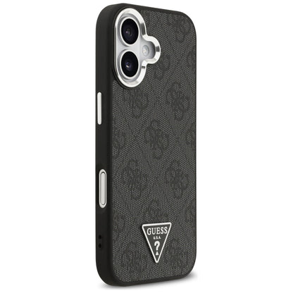 MagSafe Case for Apple iPhone 17, Guess, 4G Triangle Logo, Black Silver