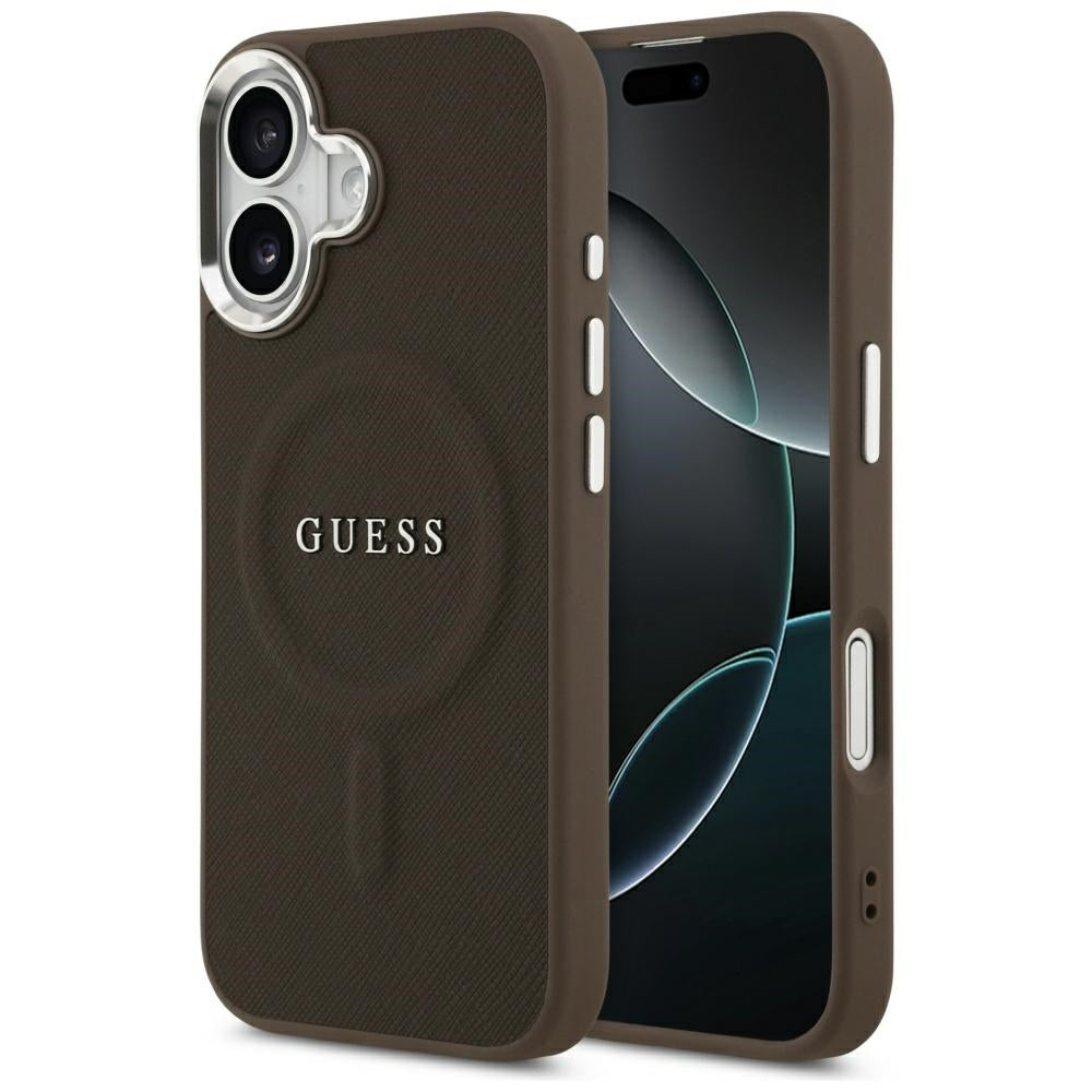 MagSafe Case for Apple iPhone 17, Guess, Classic Logo, Brown