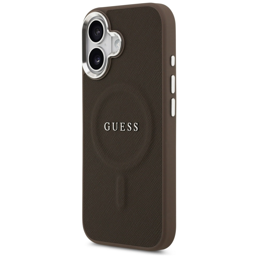 MagSafe Case for Apple iPhone 17, Guess, Classic Logo, Brown