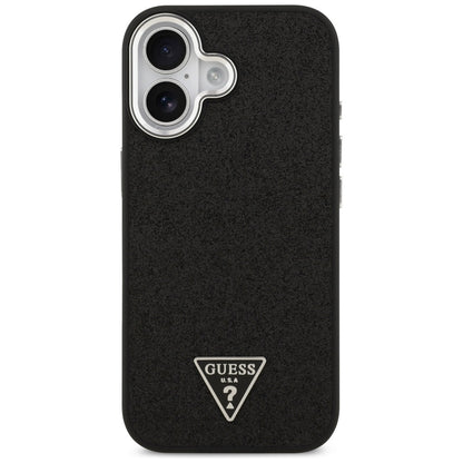 Θήκη MagSafe για Apple iPhone 17, Guess, Glitter Triangle Logo, Μαύρη
