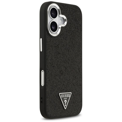 Θήκη MagSafe για Apple iPhone 17, Guess, Glitter Triangle Logo, Μαύρη