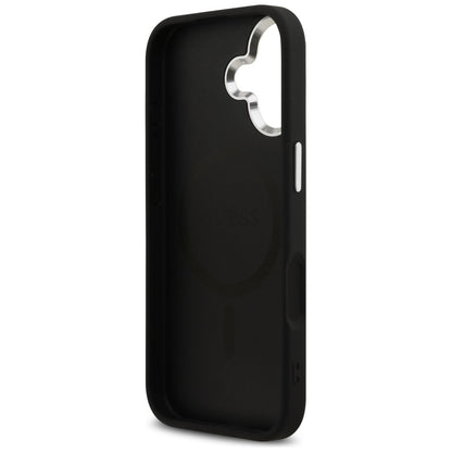 Θήκη MagSafe για Apple iPhone 17, Guess, Glitter Triangle Logo, Μαύρη