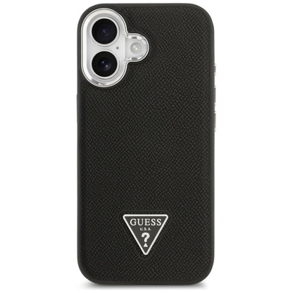 MagSafe Case for Apple iPhone 17, Guess, Grained Triangle Logo, Black