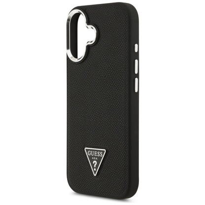 MagSafe Case for Apple iPhone 17, Guess, Grained Triangle Logo, Black