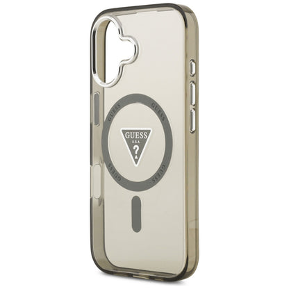 Θήκη MagSafe για Apple iPhone 17, Guess, IML Gradient Triangle Logo, Χακί Ασημί