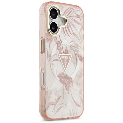 MagSafe Case for Apple iPhone 17, Guess, Jungle Tonal Triangle, Pink