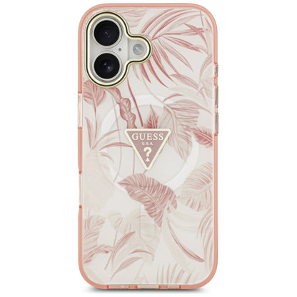 MagSafe Case for Apple iPhone 17, Guess, Jungle Tonal Triangle, Pink