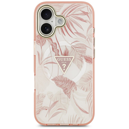MagSafe Case for Apple iPhone 17, Guess, Jungle Tonal Triangle, Pink