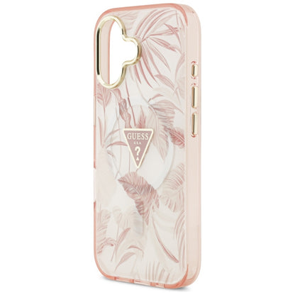 MagSafe Case for Apple iPhone 17, Guess, Jungle Tonal Triangle, Pink