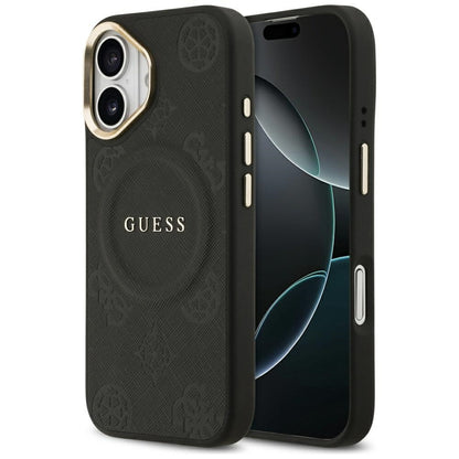MagSafe Case for Apple iPhone 17, Guess, Peony Hot Stamp, Black