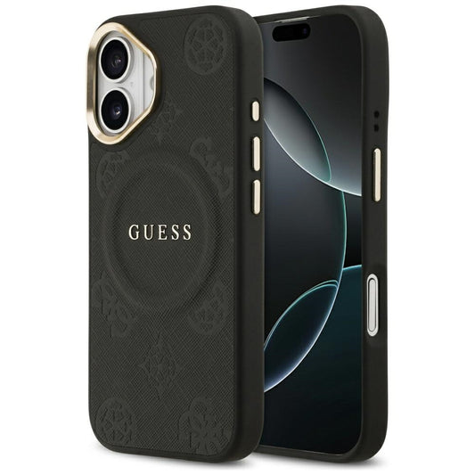 Θήκη MagSafe για Apple iPhone 17, Guess, Peony Hot Stamp, Μαύρη