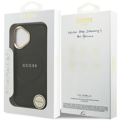 MagSafe Case for Apple iPhone 17, Guess, Peony Hot Stamp, Black
